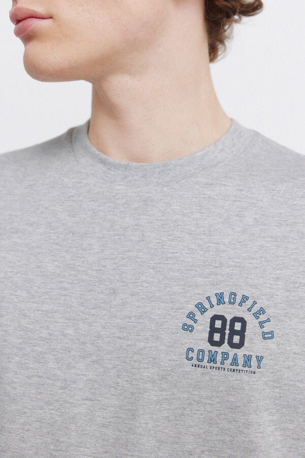 Springfield Marl logo T-shirt grey
