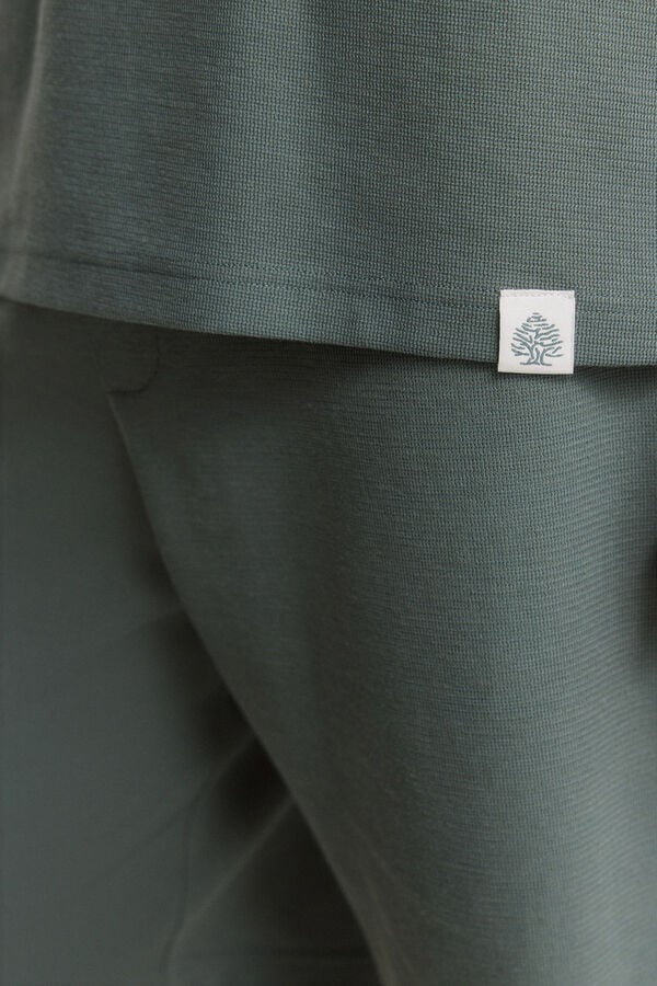 Springfield Majica od vafl tkanja Zelena