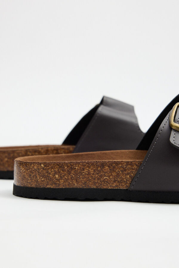 Inside Double buckle bio sandals nude