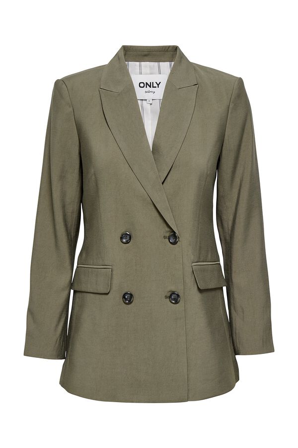 Only Blazer doble botonadura kaki