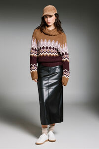 Only Suéter jacquard de gola alta