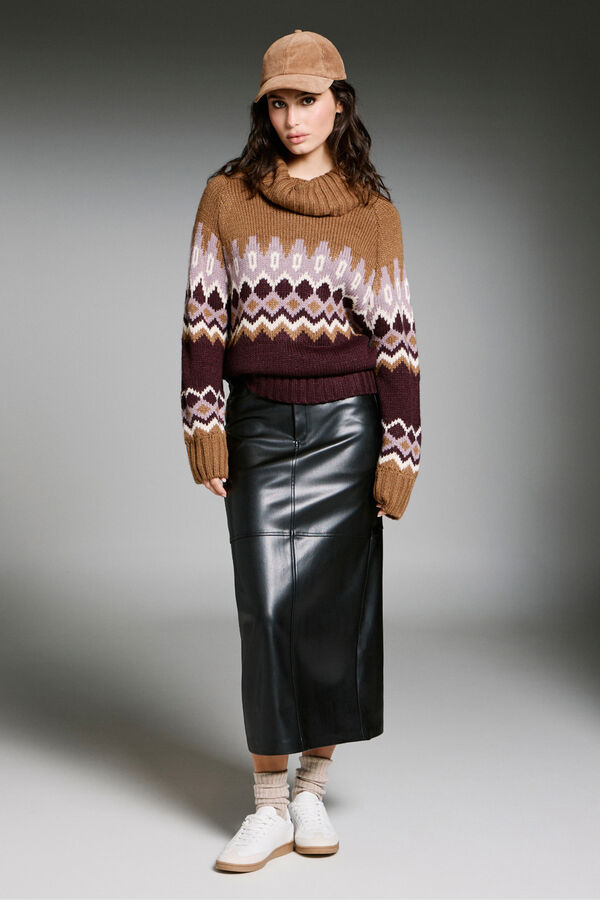 Only Jacquard - Rollkragen Nude