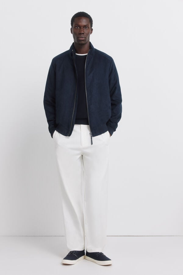 Springfield Faux suede jacket blue