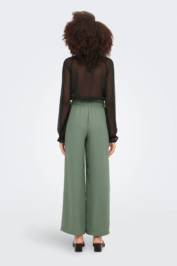 JDY Weite Hose mit Gummizug Gr&uuml;n