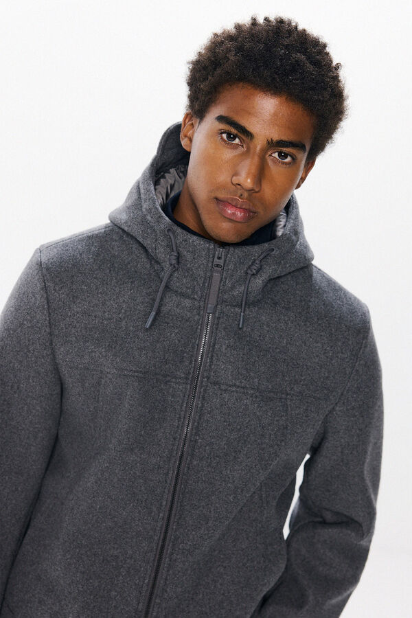 Springfield Short wool -effect parka grey