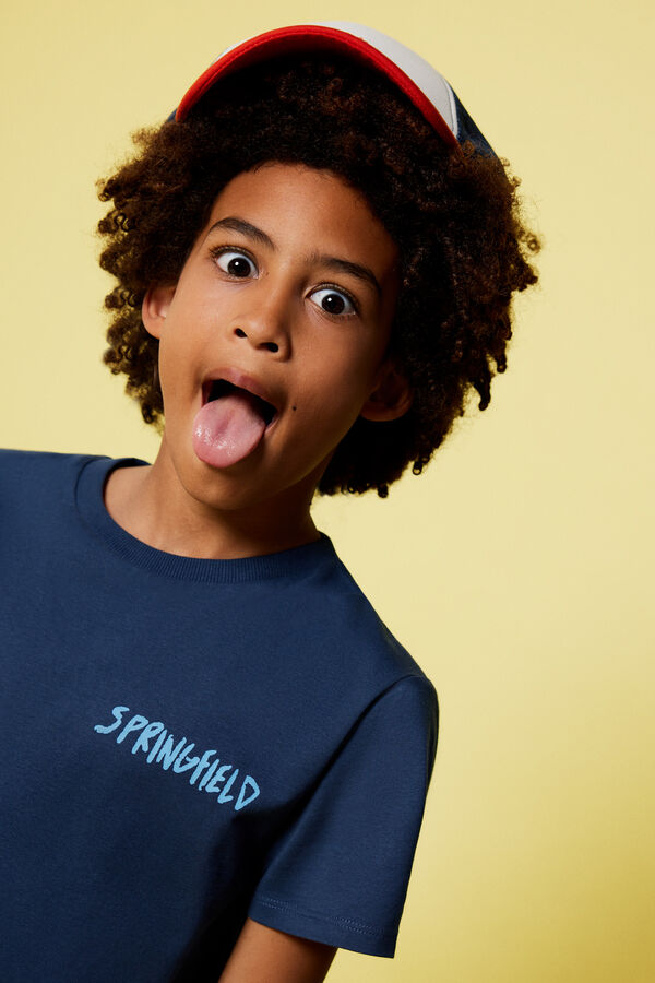 Springfield Camiseta etnica niño estampado azul