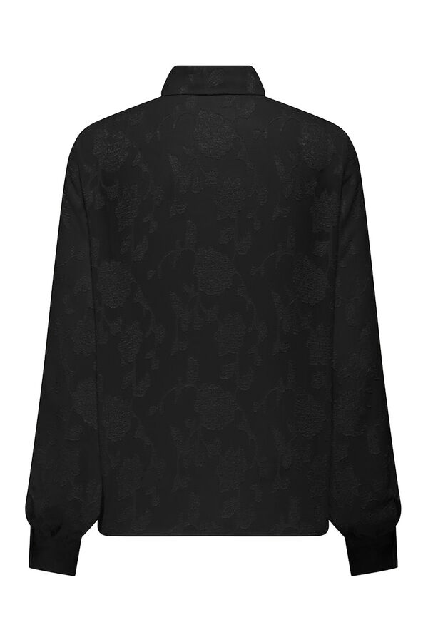 Only Camisa jacquard manga larga negro