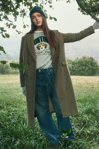 Springfield Long double- coat checkered coat