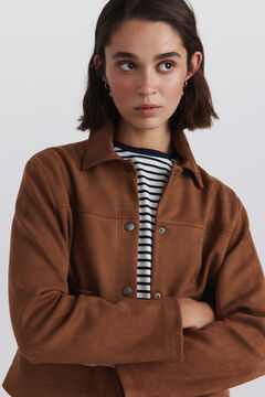 Springfield Faux suede jacket with pockets
