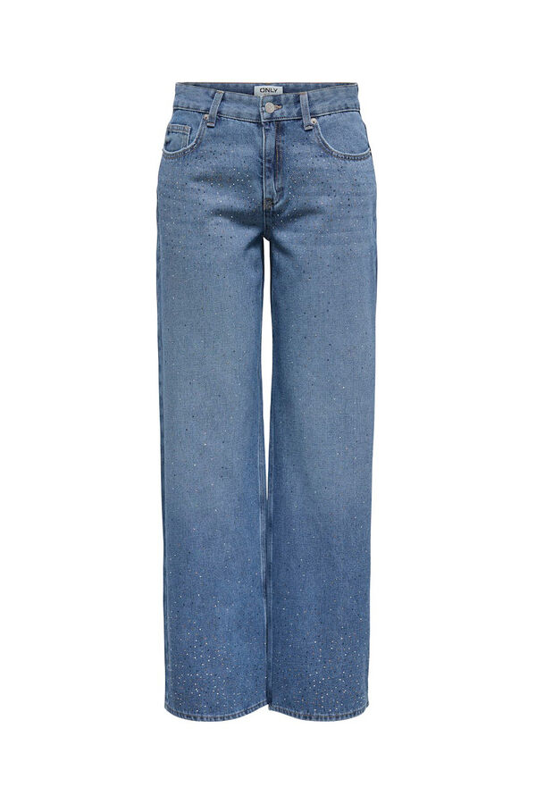 Only Jeans Wide Leg strass azul