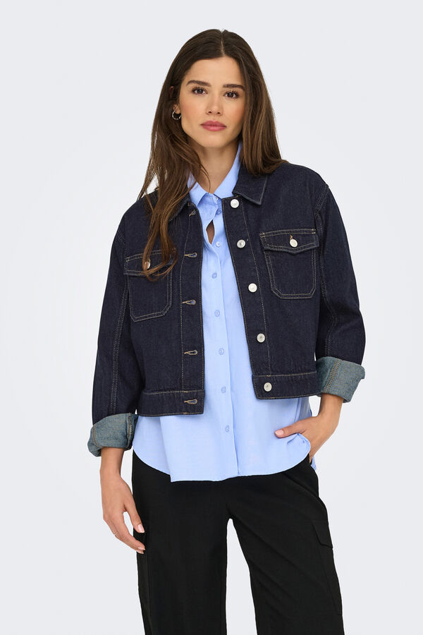 Only Denim jacket with pockets blue