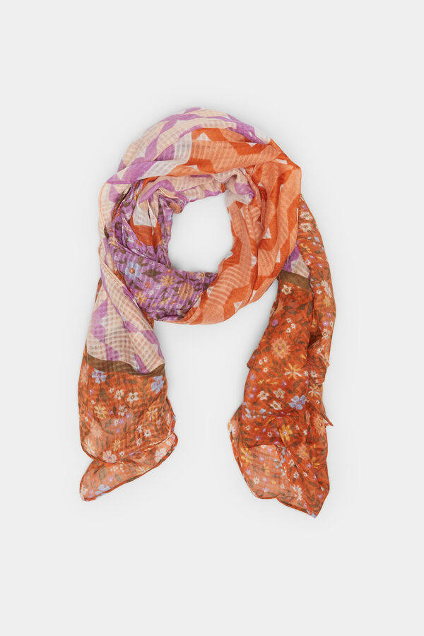 Springfield Floral Patchwork Scarf grey