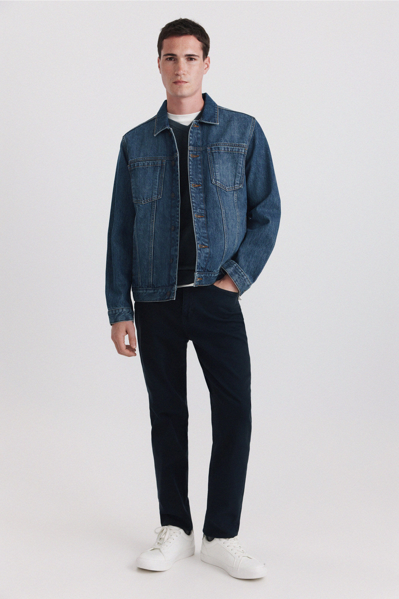 Springfield Washed slim fit 5-pocket trousers