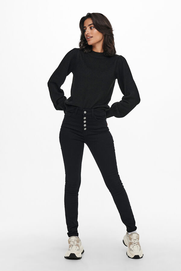 JDY Jersey cuello subido negro