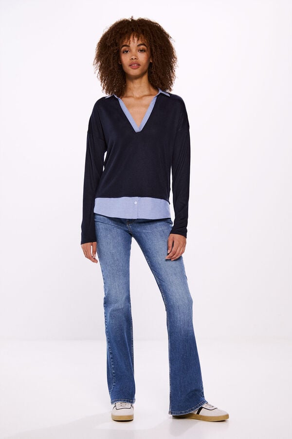 Springfield gola camiseira combinada azul