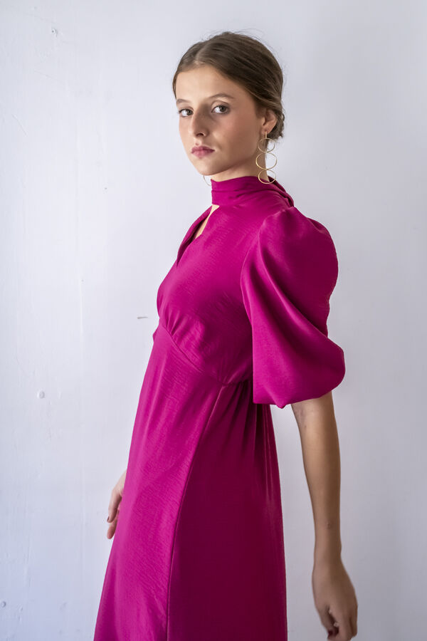 Cul Sac Vestido midi frunces burdeos