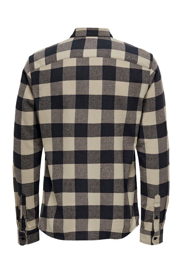 Only & Sons Men's long sleeve sleeved checkered shirt blue