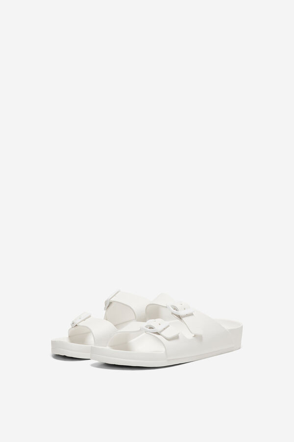 Only Flache Sandale Wei&szlig;