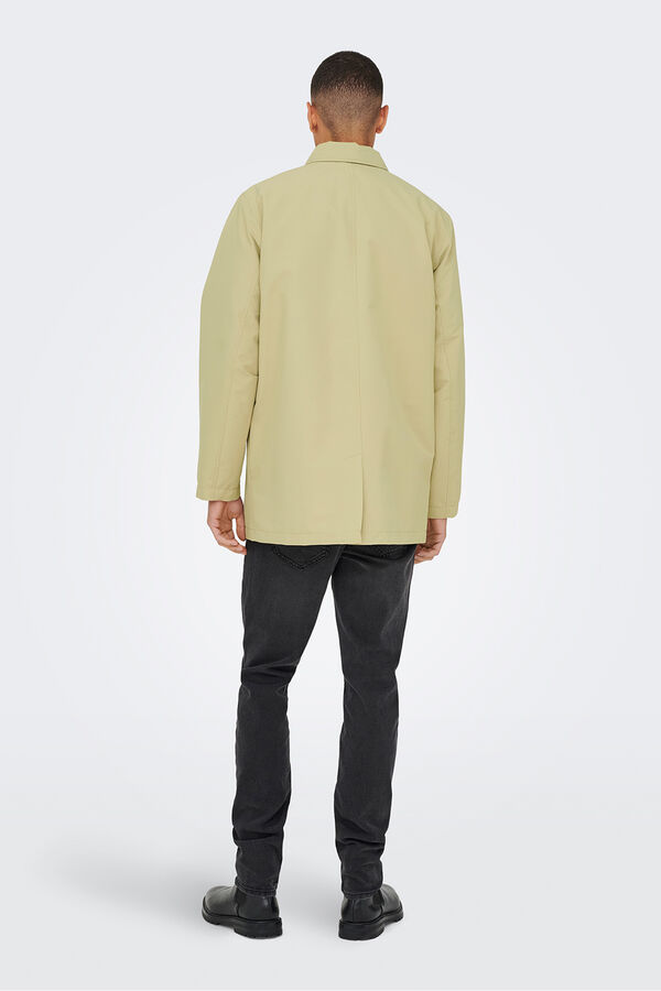 Only & Sons Gabardina com fecho-éclair cinzento