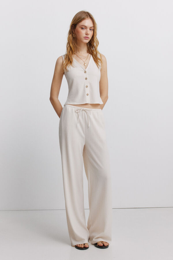 Springfield Buttoned vest top beige