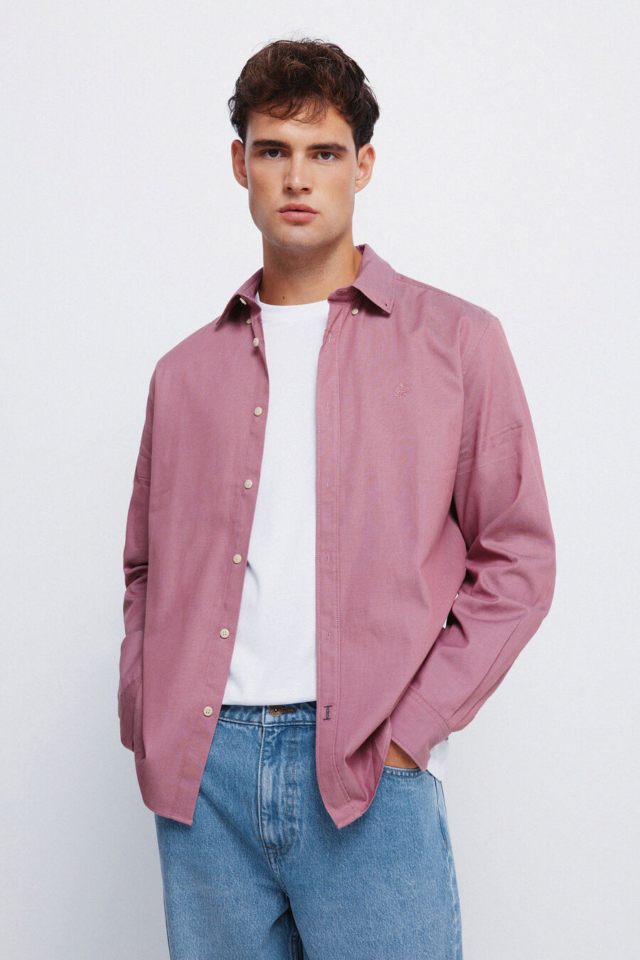 Camisa estructura bicolor