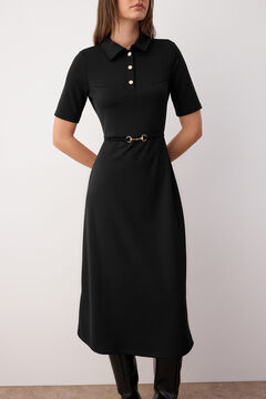 Trendyol Vestido midi botones manga corta
