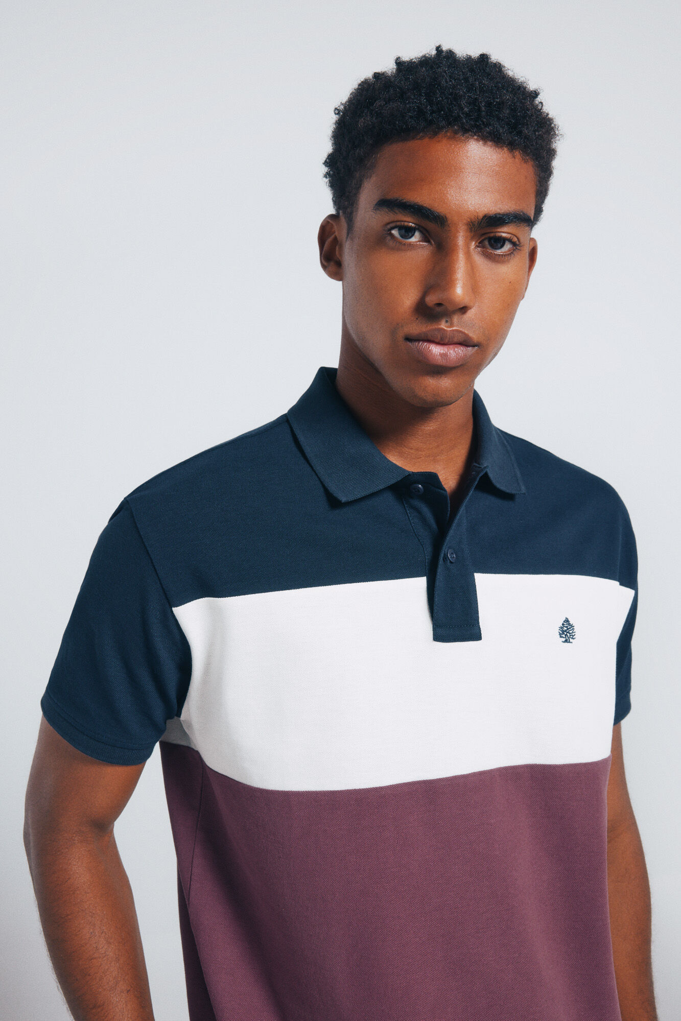Springfield Regular fit color block piqu&eacute; polo shirt
