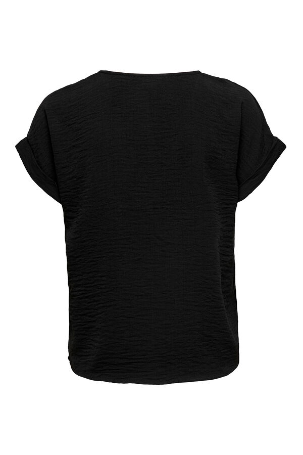 Springfield V-neck short-sleeved top black