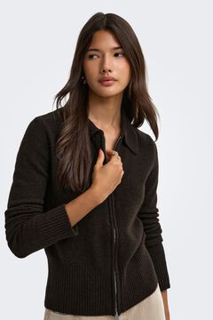 Only Zip fastening cardigan nude