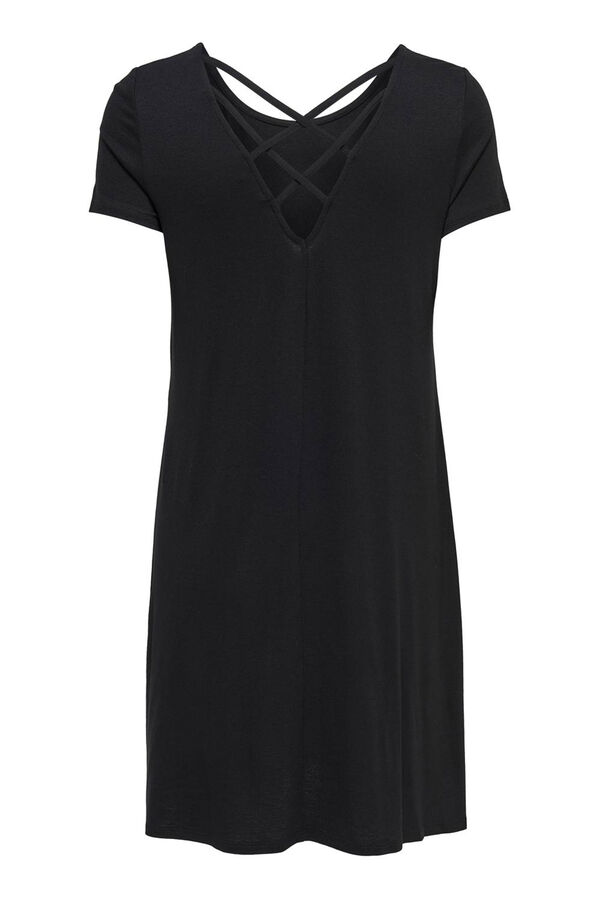 Only Vestido corto manga corta negro