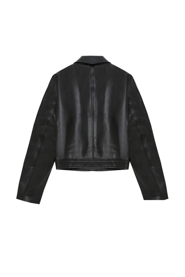 Balmohk Cazadora biker efecto piel negro