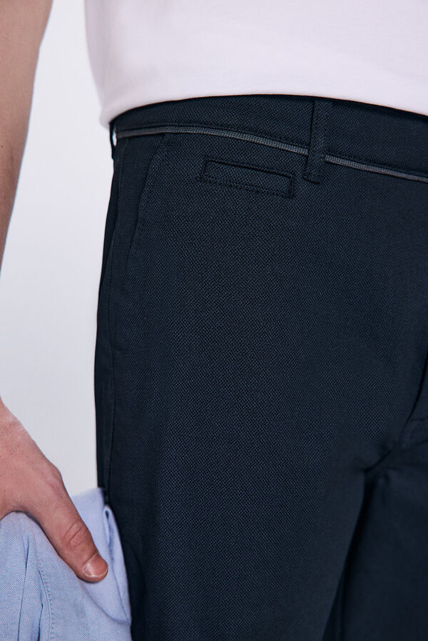 Springfield Pantalon chino imprimé slim fit noir
