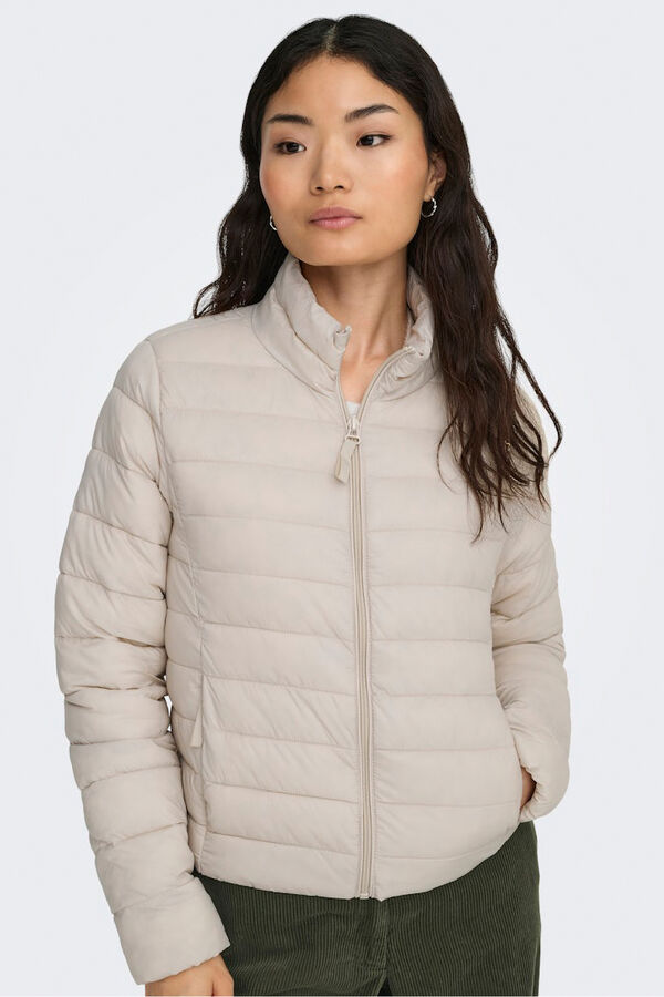 Only Puffer zip fastening jacket brown
