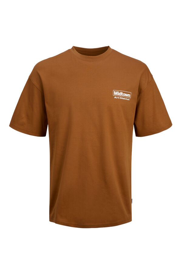 Jack & Jones Camiseta estampada folgada castanho