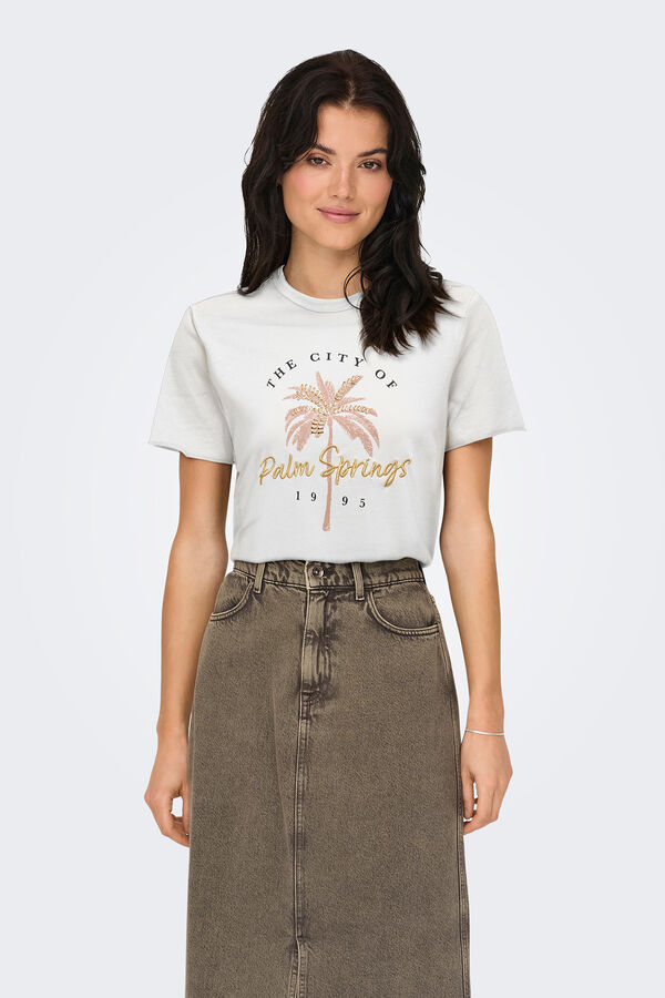 Only Printed short-sleeved T-shirt  beige