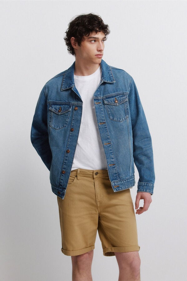 Springfield Washed 5-pocket slim fit Bermuda shorts brown