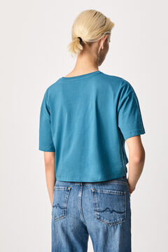 Springfield Camiseta crop hombros azul