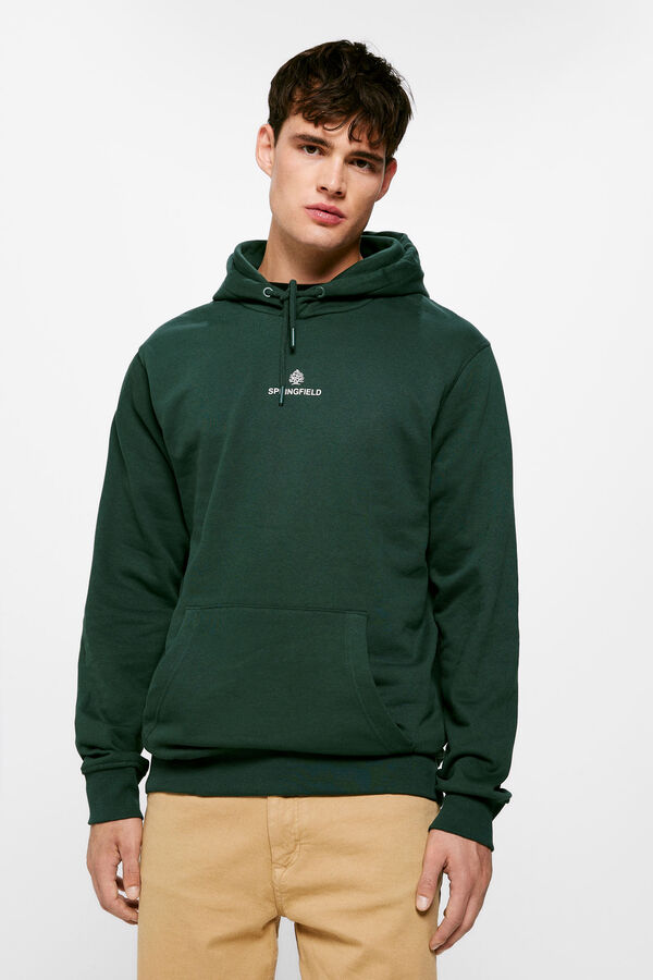 Springfield Plain logo hoodie green