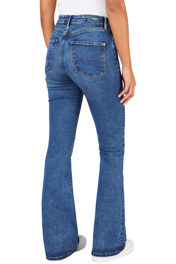 Springfield Jeans flare de cintura alta azulado