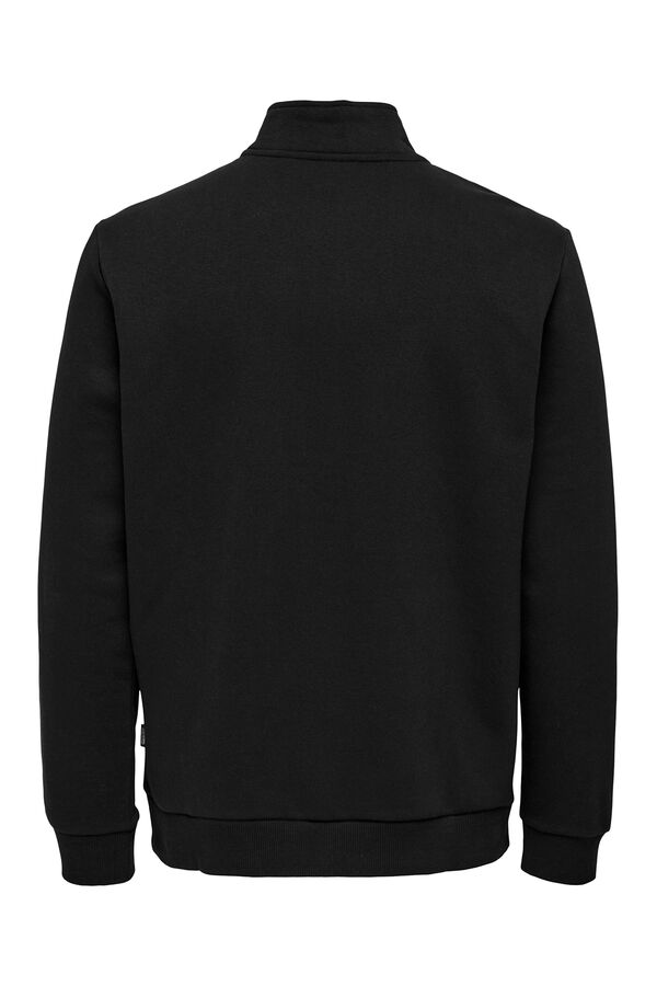 Only & Sons Sweatshirt com fecho-&eacute;clair preto