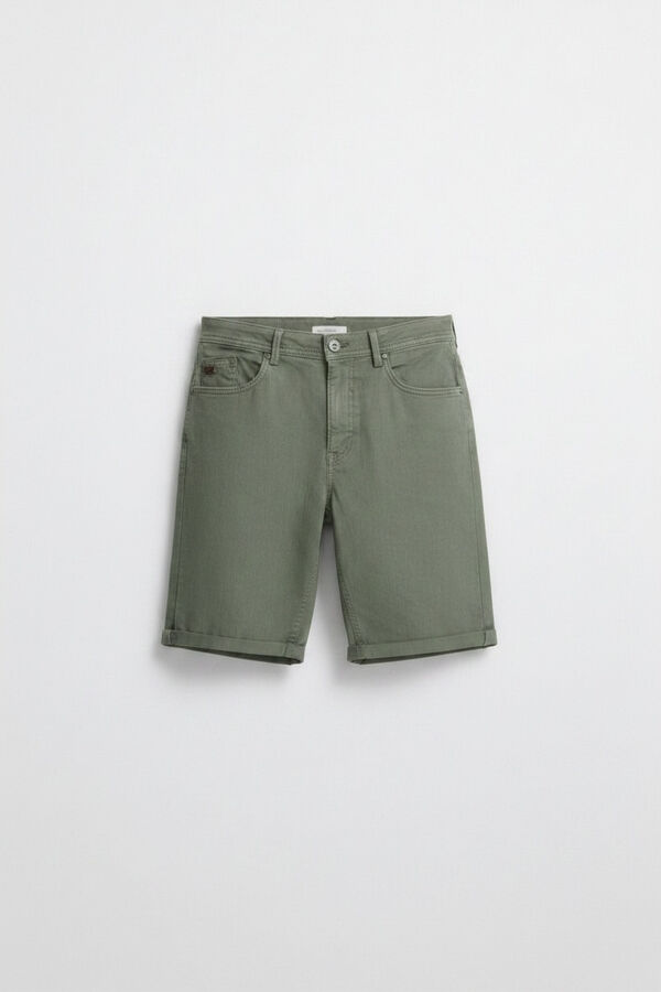 Springfield Washed 5-pocket slim fit Bermuda shorts green