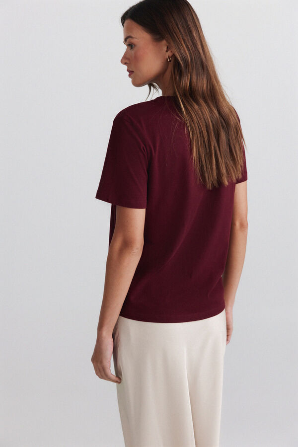 Springfield Boho print short sleeve T-shirt red
