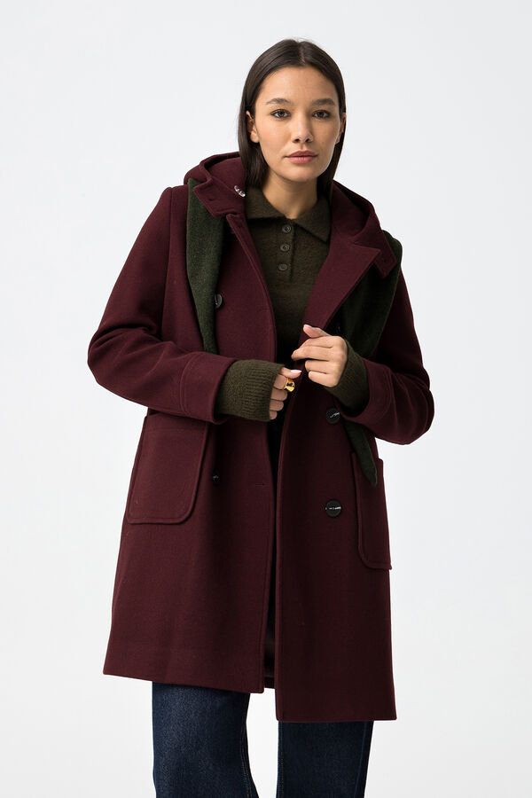 Tiffosi Sobretudo longo com capuz estampado