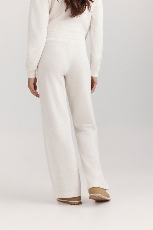 Springfield Soft sole wide leg sports trousers white