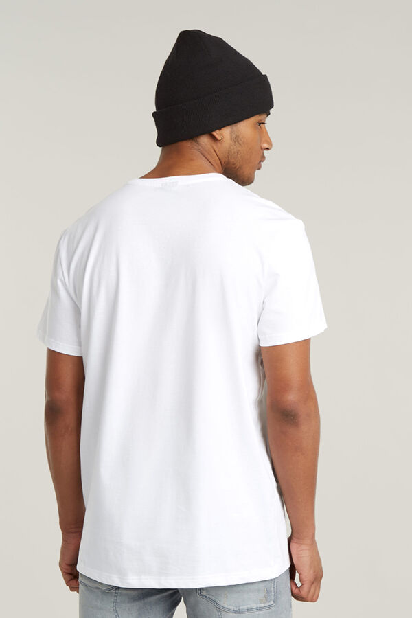 G-STAR Camiseta de manga curta com logo G-Star branco