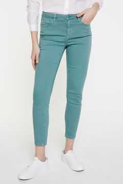 Springfield Slim fit cropped coloured trousers green