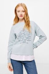 Springfield Sweatshirt Baum „Bloom with me“ blau