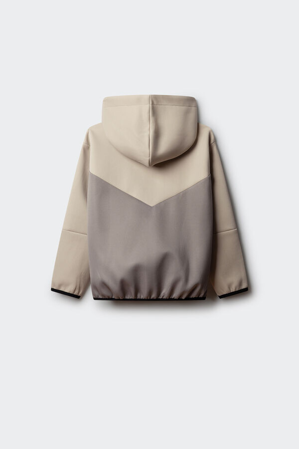 Springfield Kids Dečiji urbani duks sa krojenim i &scaron;ivenim detaljima Braon