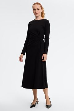 Inside Midi-Kleid mit langen &Auml;rmeln Schwarz
