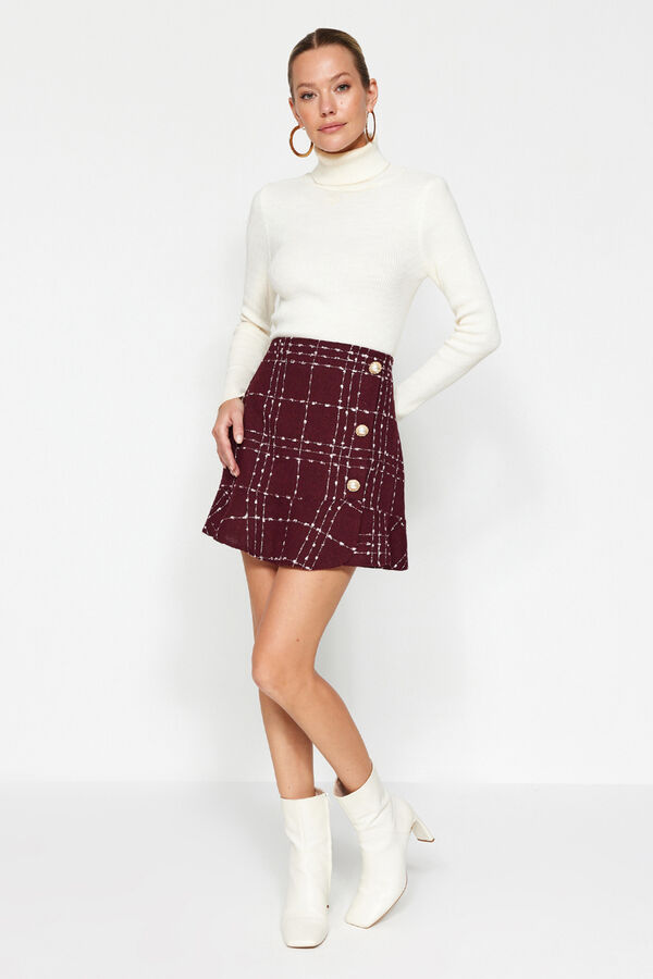 Trendyol Minissaia com baixo franzida  estampado